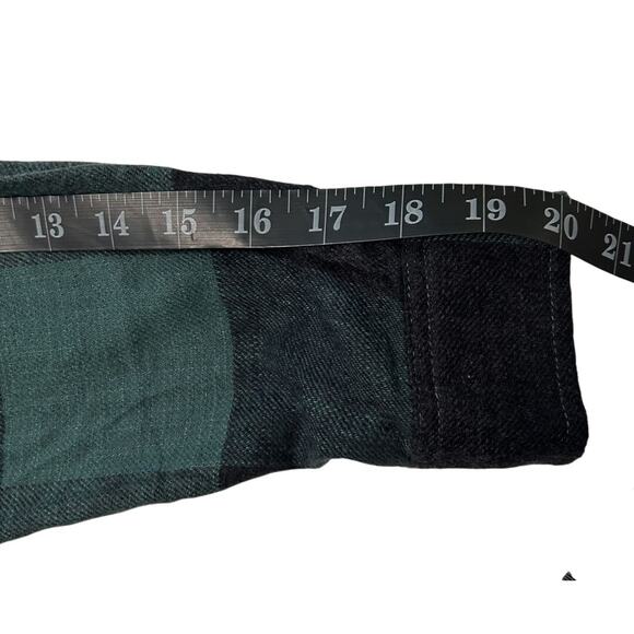 NWT American Eagle Baby Doll Cut Green Buffalo Check Long Sleeve Flannel Top - Picture 10 of 11